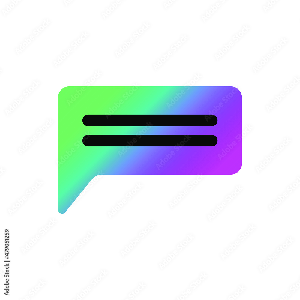 Modern speech bubble icon with gradient. Vector illustration isolated on white background. Modern speech bubble icon with gradient. Vector illustration isolated on white background.