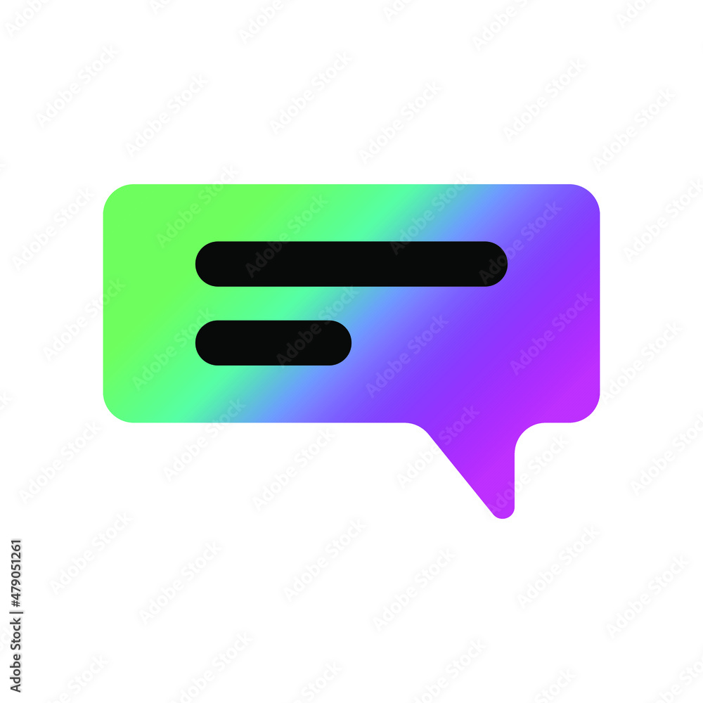 Modern speech bubble icon with gradient. Vector illustration isolated on white background. Modern speech bubble icon with gradient. Vector illustration isolated on white background.