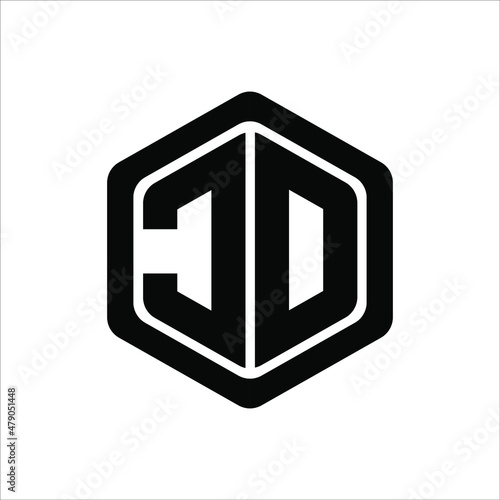JO letter logo design emblem vector icon, template with white background	