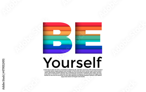 Vector illustration of Be Yourself card pride gay banner.