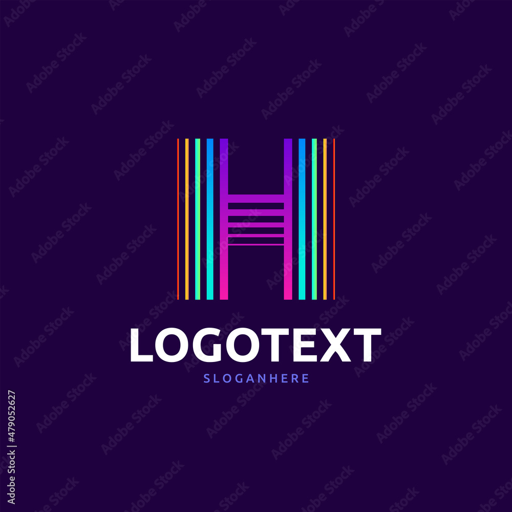 Letter H logo. colorful logo abstract Letter H logo. colorful logo abstract