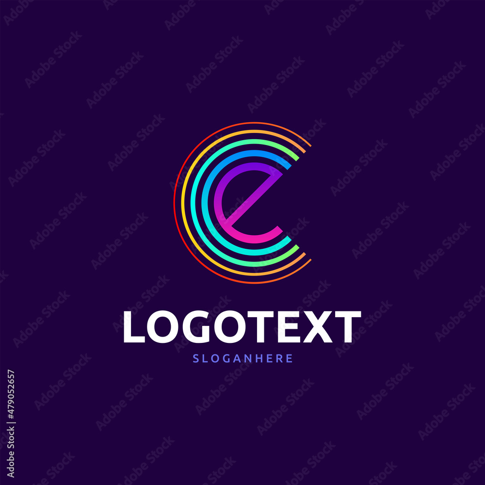 Letter e logo. colorful logo abstract