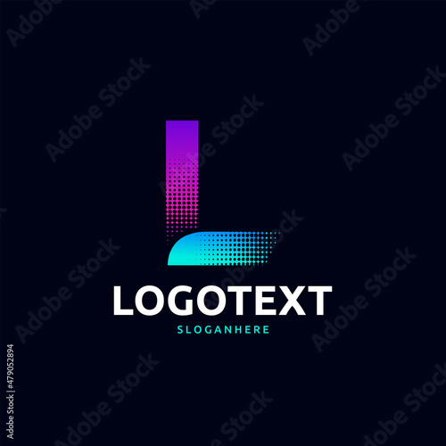 Letter L logo. colorful gradient letter logo