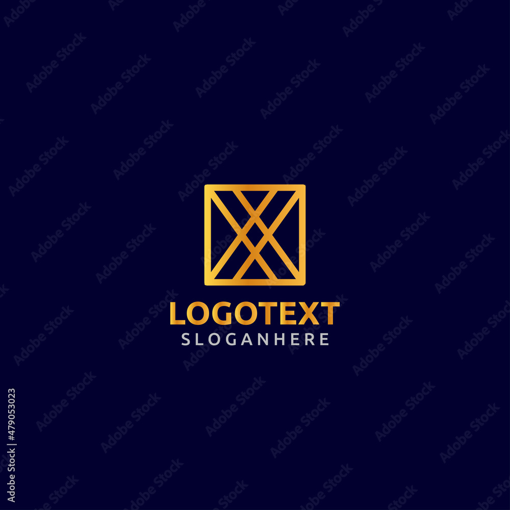 X letter golden logo abstract design on dark color background. X alphabet logo X letter golden logo abstract design on dark color background. X alphabet logo