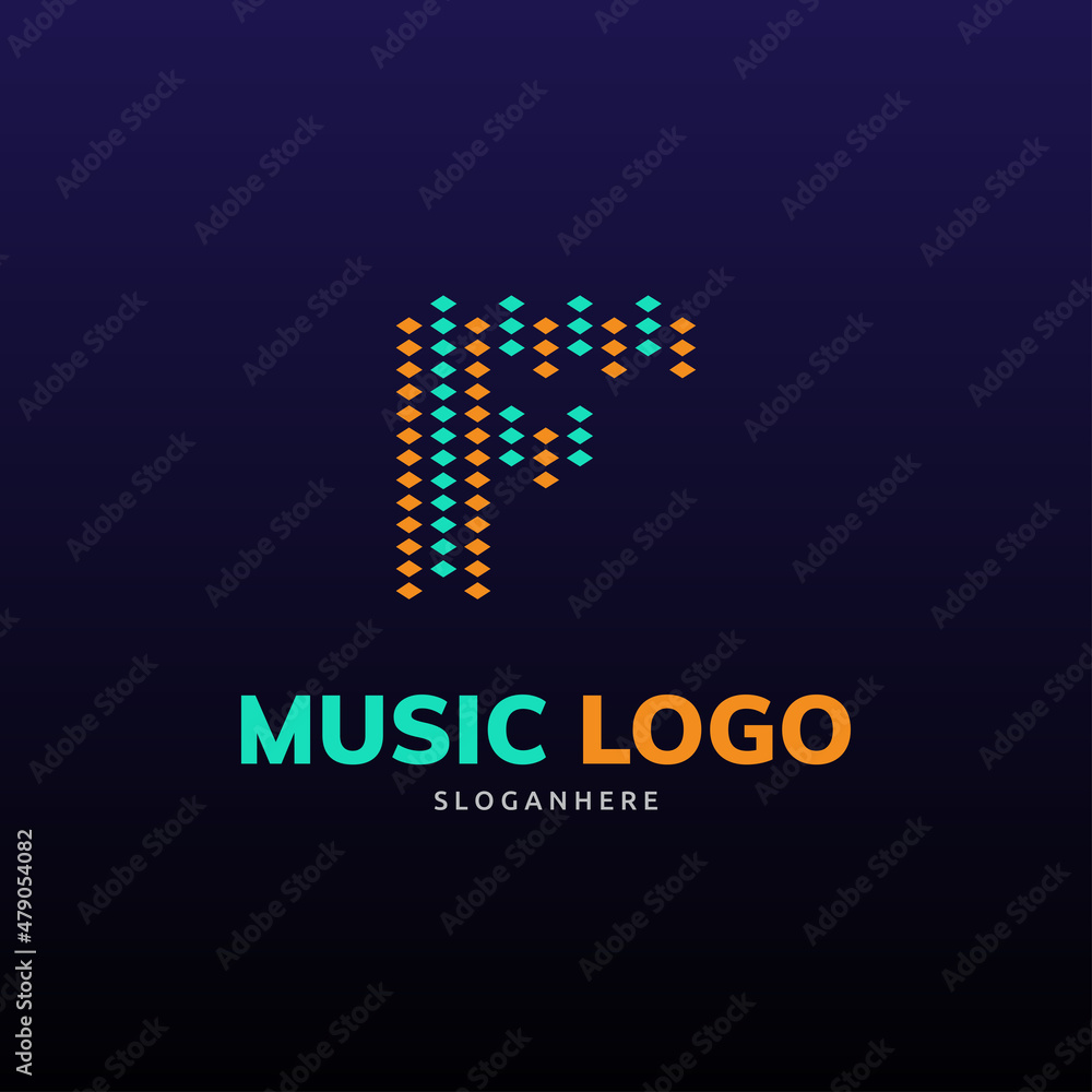 Letter F logo. visualizer logo
