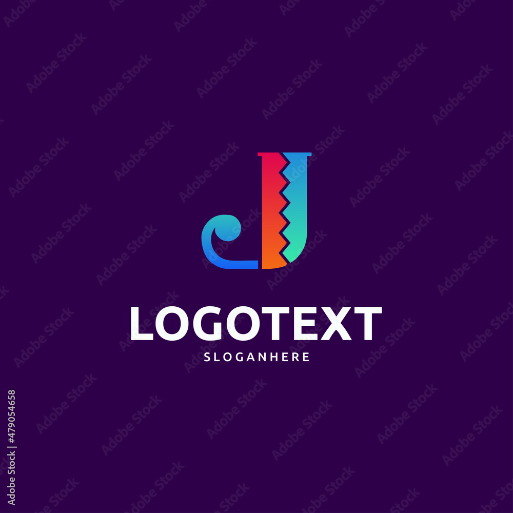 Letter J logo. colorful logo abstract
