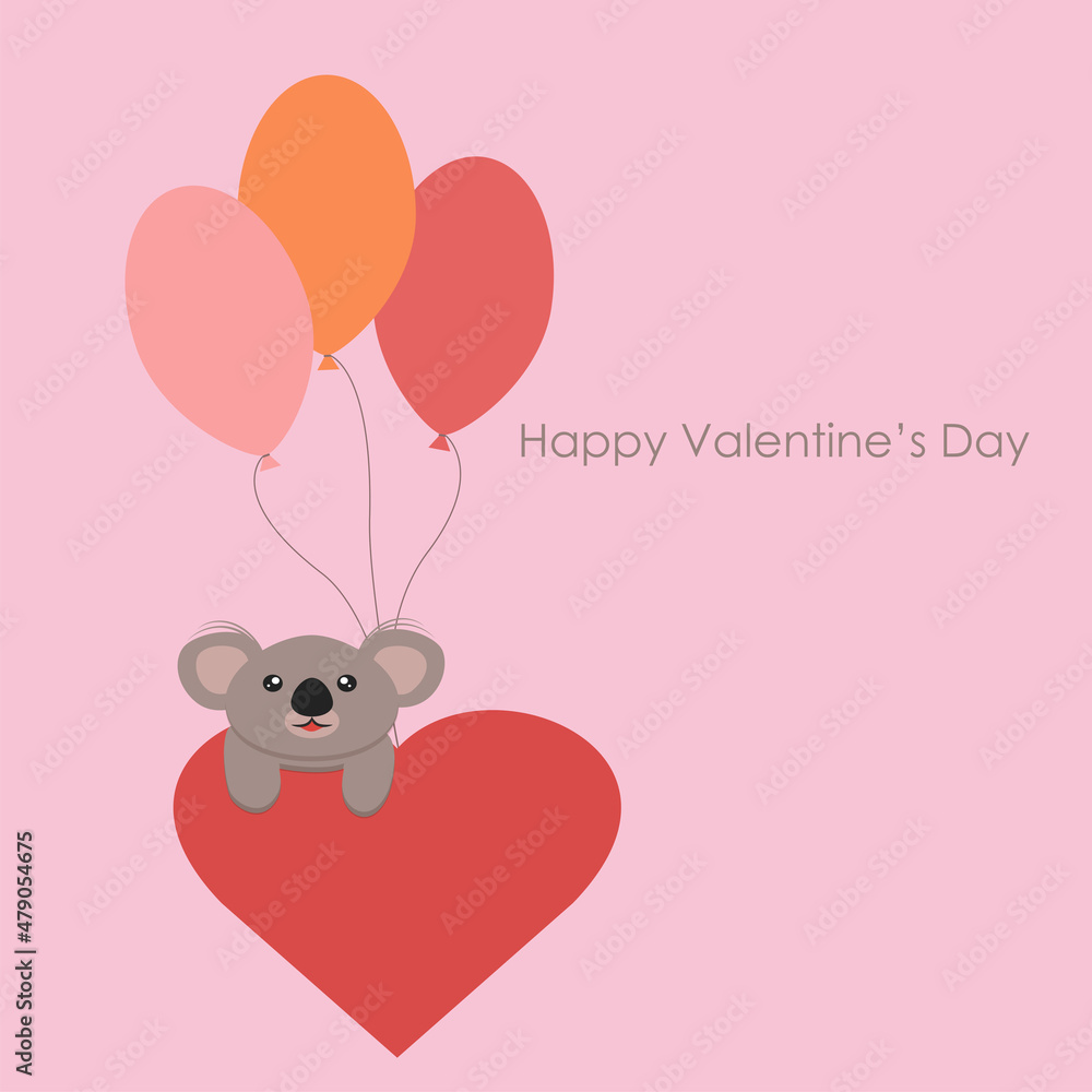 Valentine greeting card with koala Valentine greeting card with koala