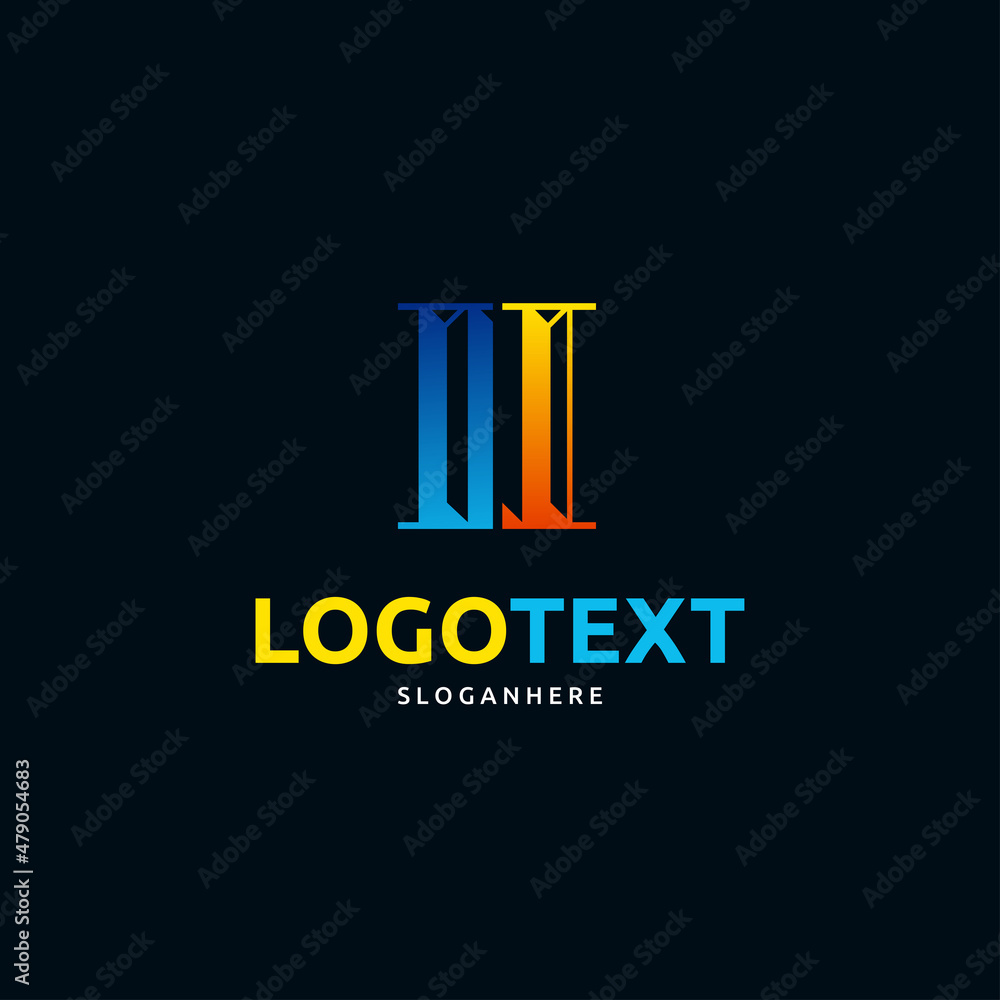 Letter I logo. colorful logo abstract Letter I logo. colorful logo abstract