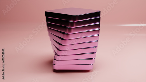 3D verschobene Rosa Platten Metall Rose
