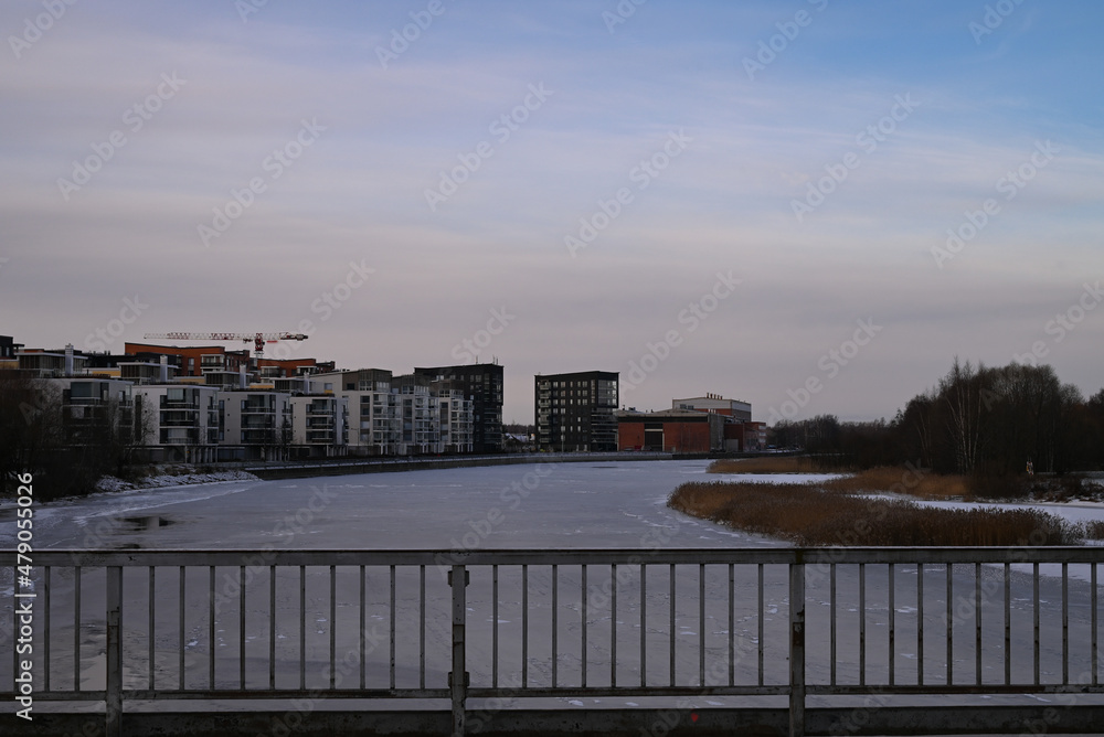 sunset over the river
