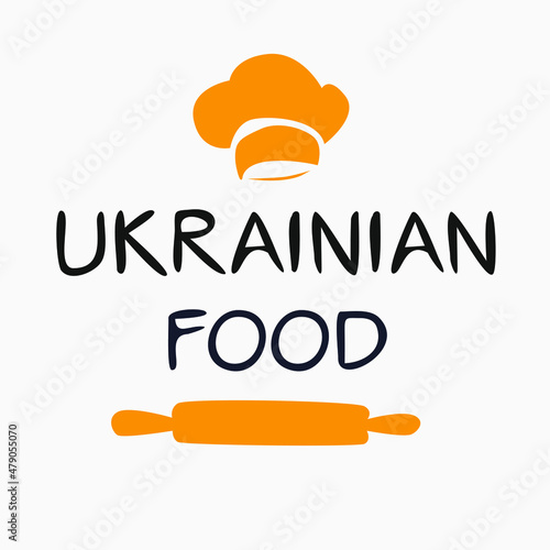 Creative (Ukrainian food) logo, sticker, badge, label, vector illustration.