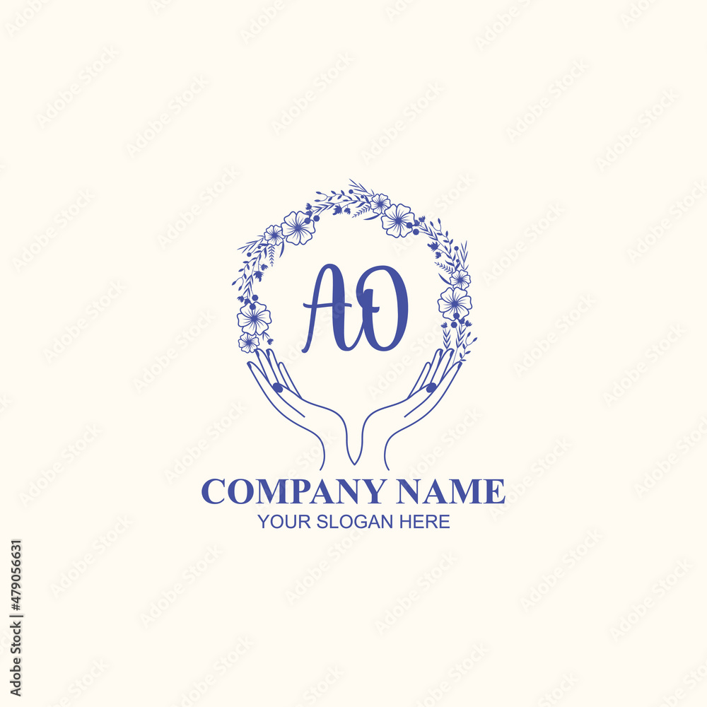 AO initial hand drawn wedding monogram logos AO initial hand drawn wedding monogram logos