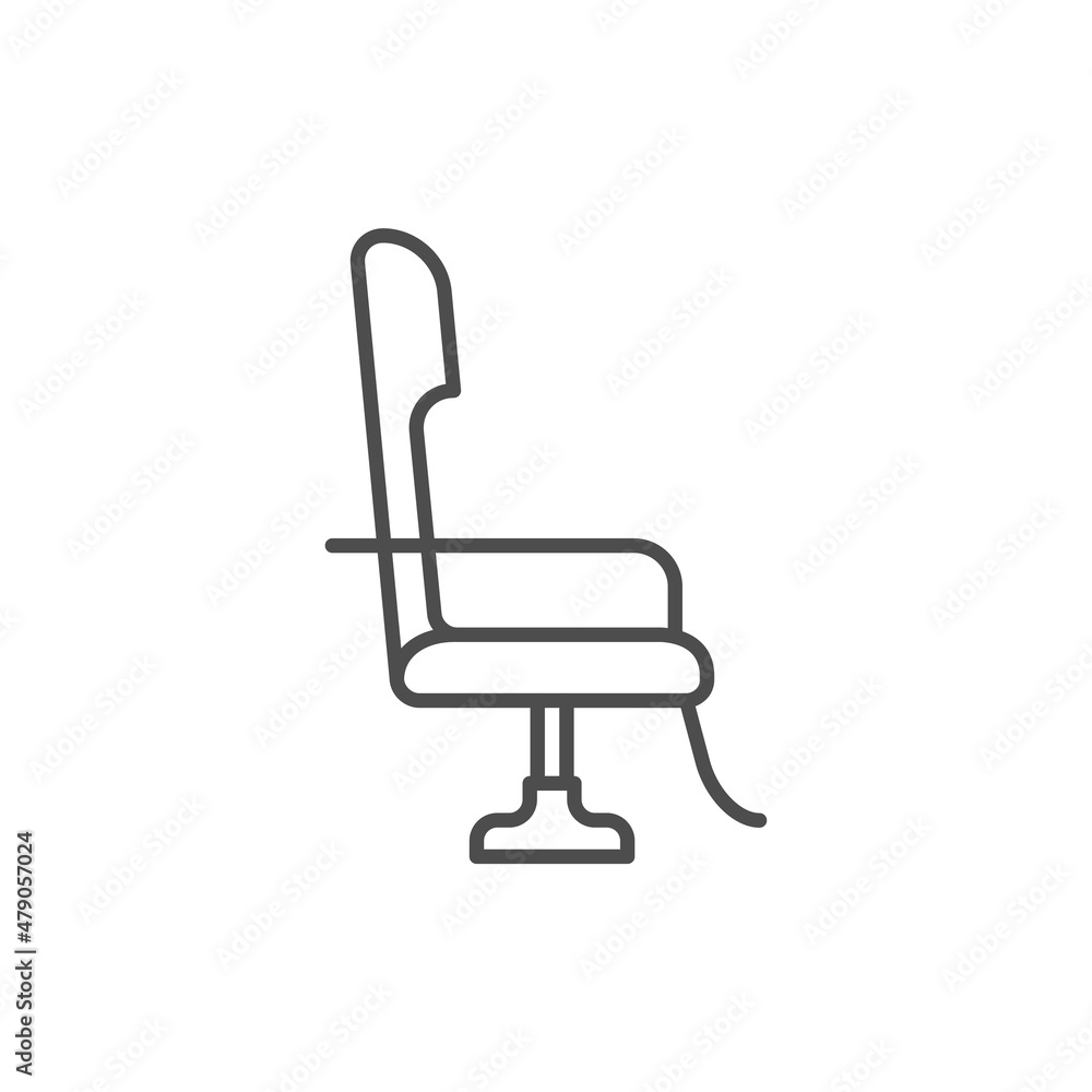 Barber Chair Line Icon isolated on a white background - Barbershop Icon, Vector Illustration Barber Chair Line Icon isolated on a white background - Barbershop Icon, Vector Illustration