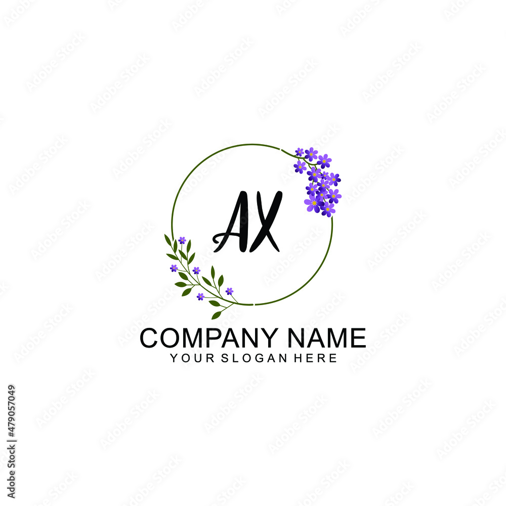 AX Initial handwriting logo vector. Hand lettering for designs AX Initial handwriting logo vector. Hand lettering for designs