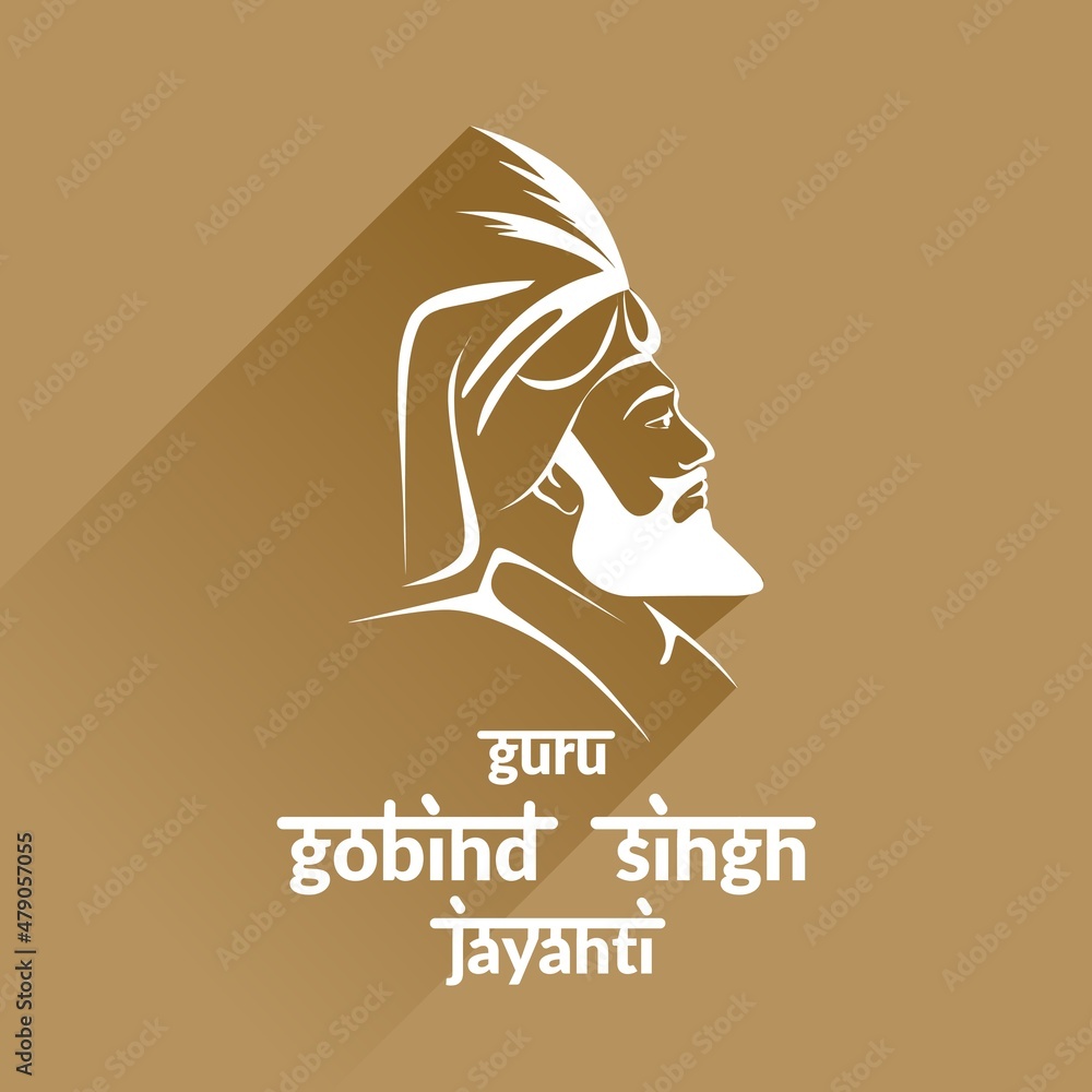 Vector typography, Guru Gobind Singh Jayanti Sikh festivals and ...