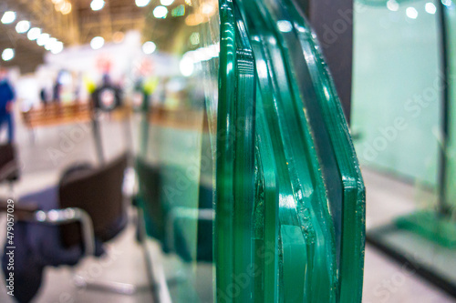 Photography Thick, bulletproof glass. Side view