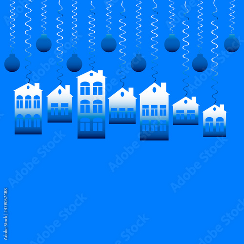 advertising banner or postcard - housewarming, sale or rental of housing on a turnkey basis. Apartments or houses