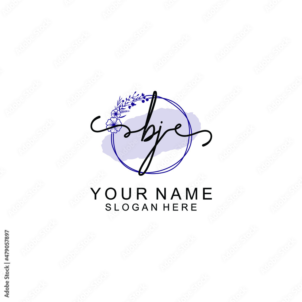Initial BJ beauty monogram and elegant logo design handwriting logo of initial signature Initial BJ beauty monogram and elegant logo design handwriting logo of initial signature