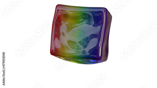 3D Vektor Gummibär Regenbogen Würfel