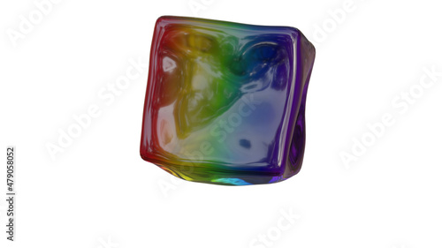 3D Vektor Gummibär Regenbogen Würfel