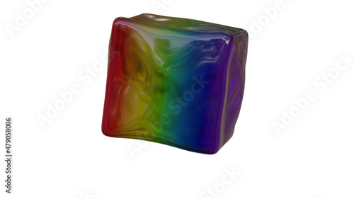 3D Vektor Gummibär Regenbogen Würfel Gelee