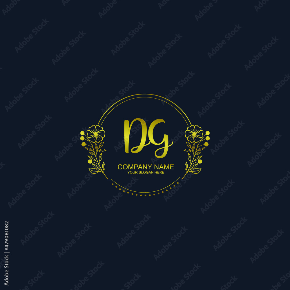 DG initial hand drawn wedding monogram logos