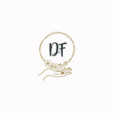 DF initial hand drawn wedding monogram logos
