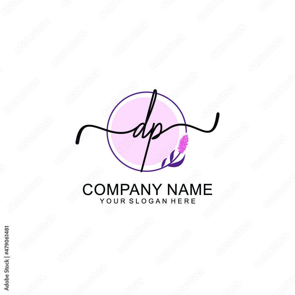 Initial DP beauty monogram and elegant logo design  handwriting logo of initial signature