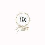 DX initial hand drawn wedding monogram logos