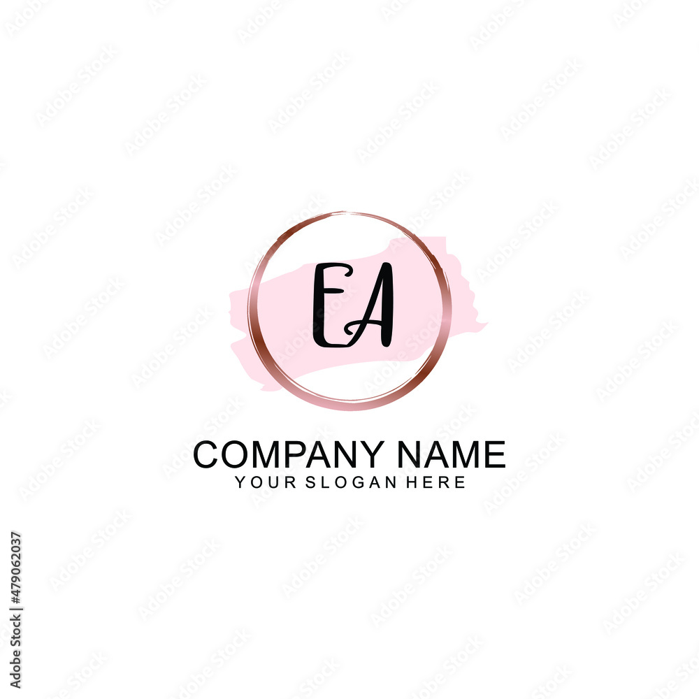 EA Initial handwriting logo vector. Hand lettering for designs EA Initial handwriting logo vector. Hand lettering for designs