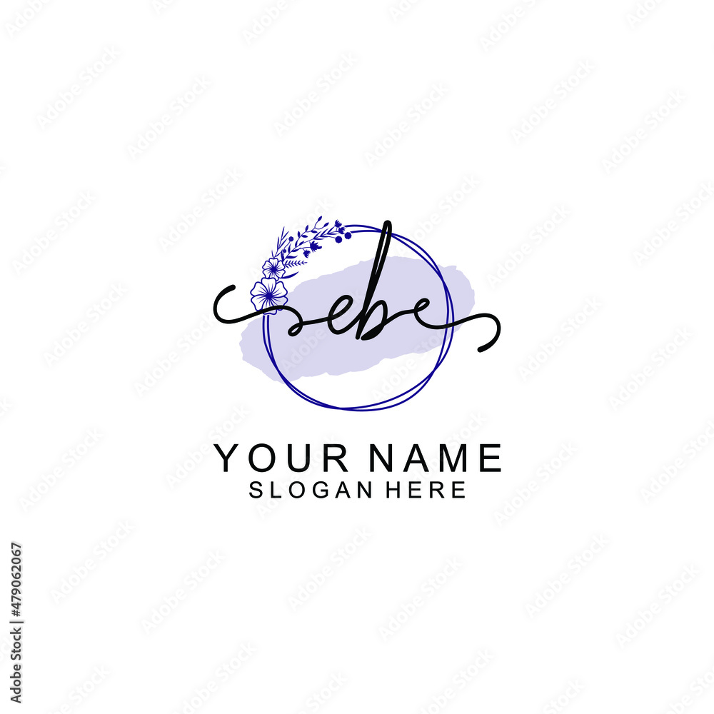 Initial EB beauty monogram and elegant logo design handwriting logo of initial signature Initial EB beauty monogram and elegant logo design handwriting logo of initial signature