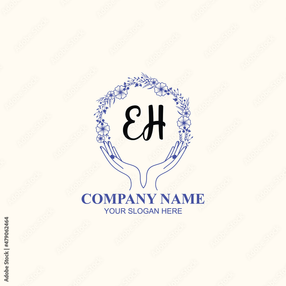 EH initial hand drawn wedding monogram logos EH initial hand drawn wedding monogram logos