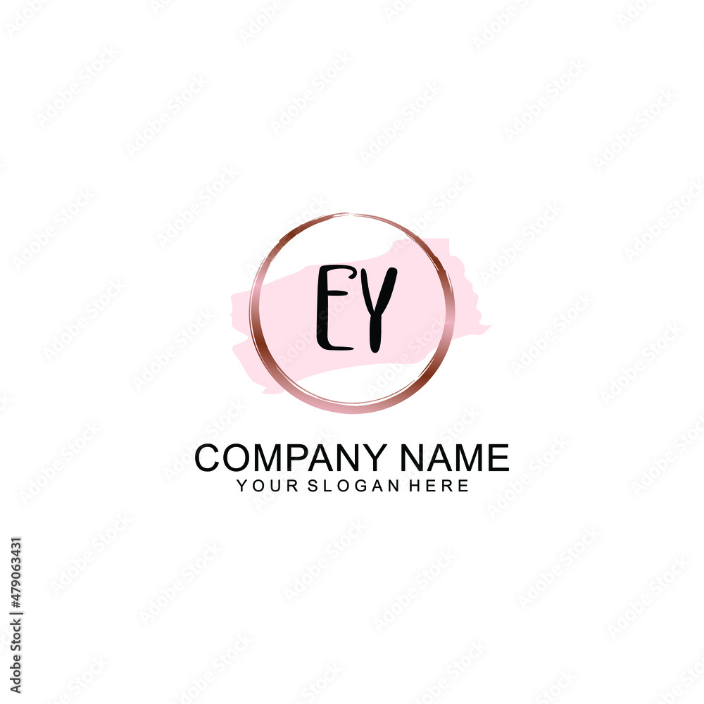EY Initial handwriting logo vector. Hand lettering for designs EY Initial handwriting logo vector. Hand lettering for designs