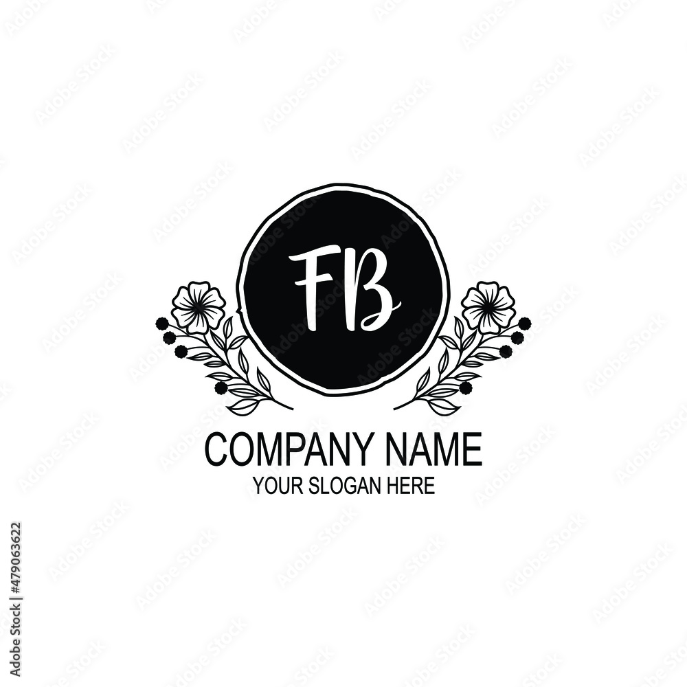 FB initial hand drawn wedding monogram logos