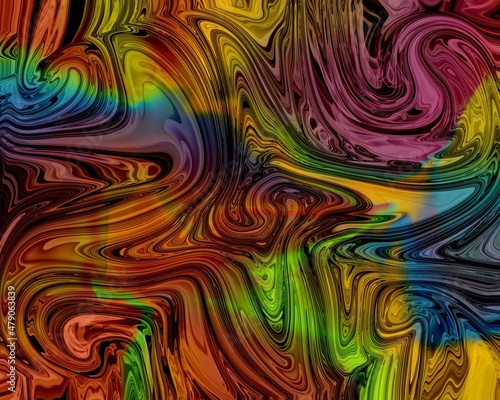 Modern alcohol ink paper textures, drawn with orange and red colors on a dark background, art ink texture