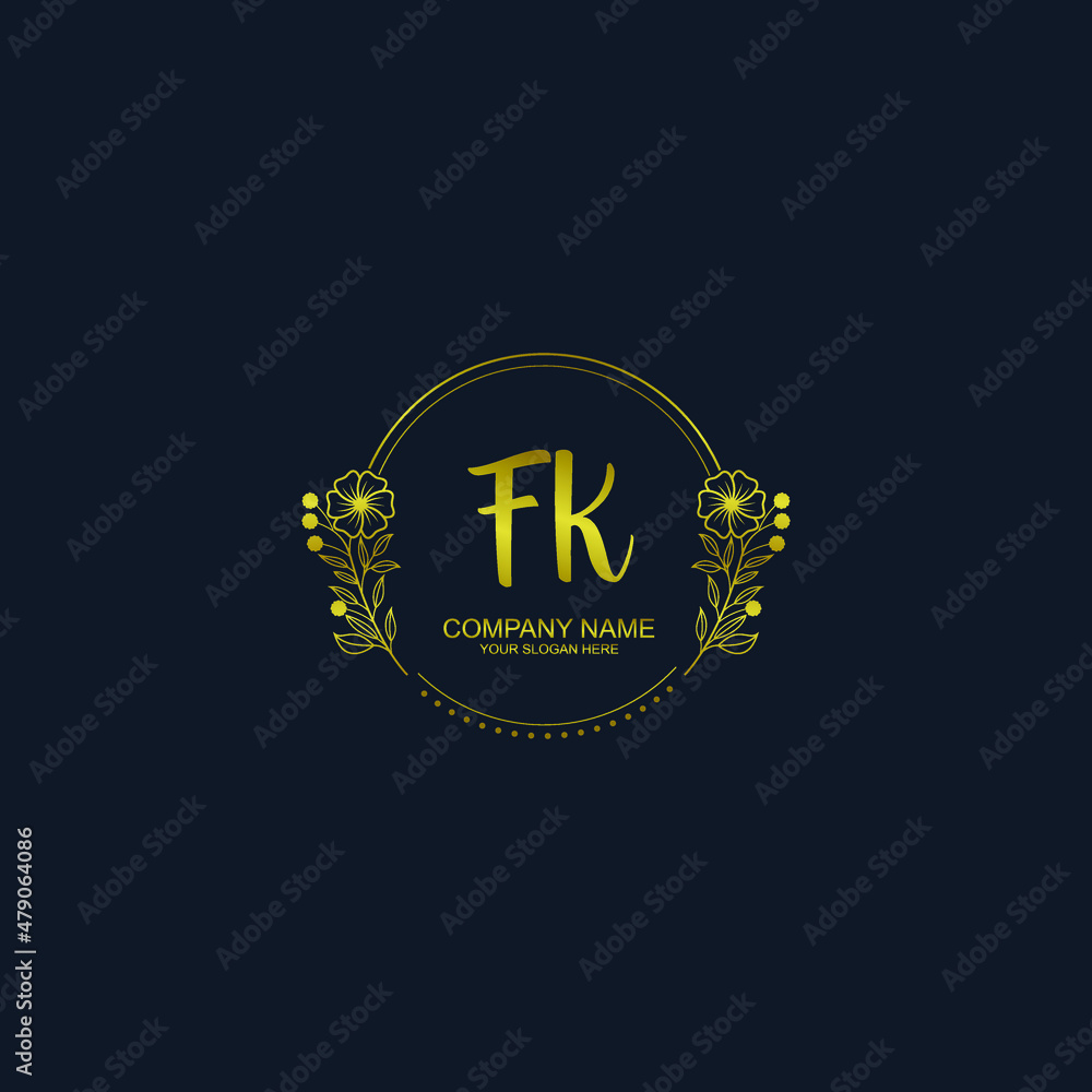 FK initial hand drawn wedding monogram logos FK initial hand drawn wedding monogram logos
