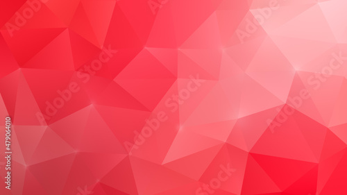 Red and pink polygon vector pattern background. Abstract full frame 3D triangular low poly style background for Valentine's Day, love and romantic celebration. 4k resolution.