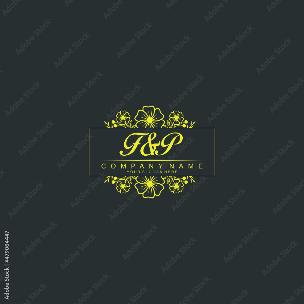 FP Initial handwriting logo vector. Hand lettering for designs FP Initial handwriting logo vector. Hand lettering for designs