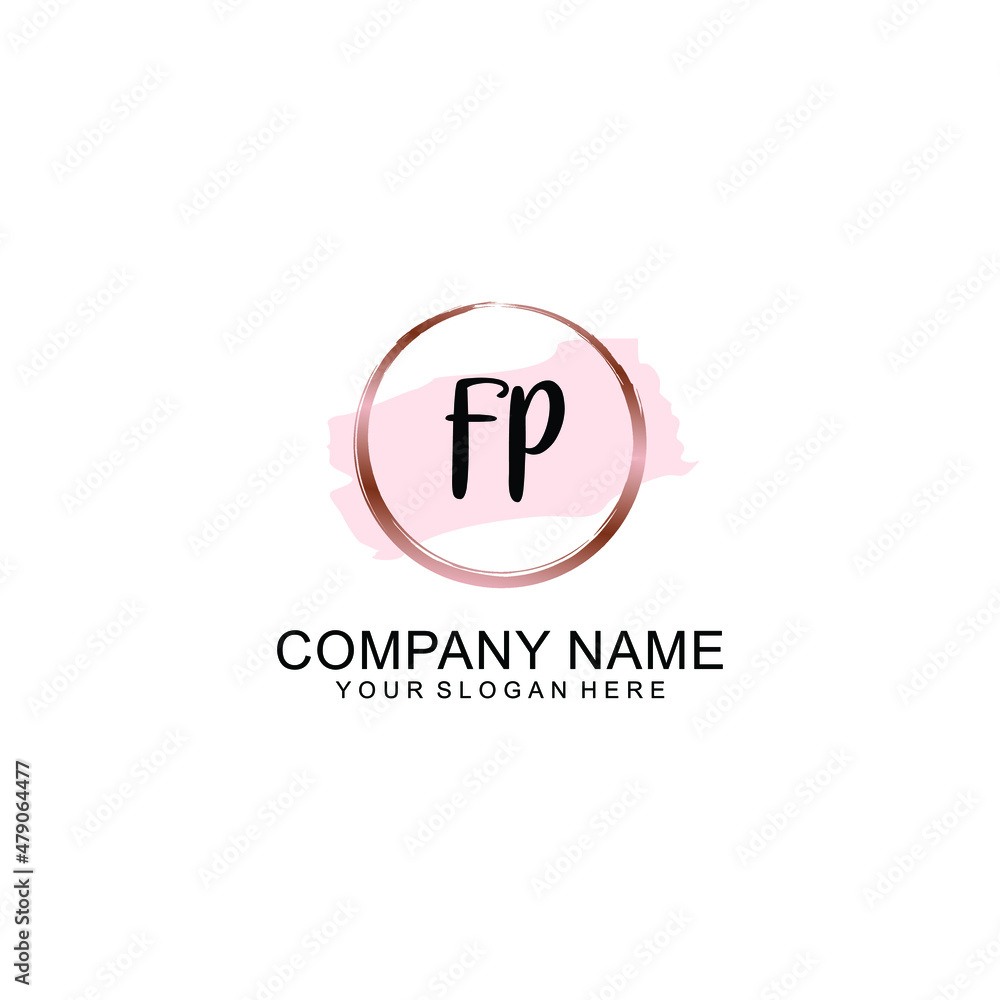 FP Initial handwriting logo vector. Hand lettering for designs FP Initial handwriting logo vector. Hand lettering for designs