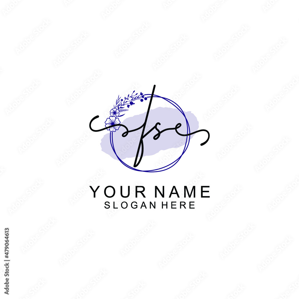 Initial FS beauty monogram and elegant logo design  handwriting logo of initial signature