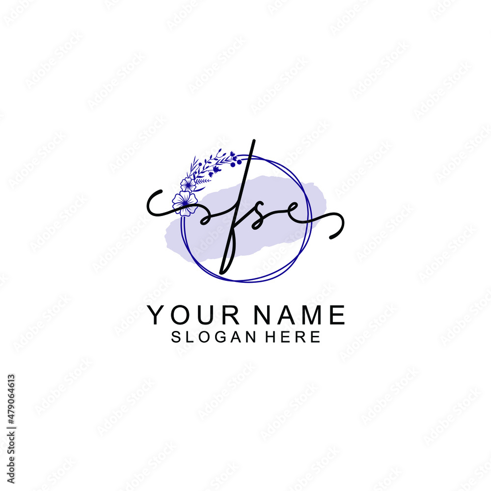 Initial FS beauty monogram and elegant logo design handwriting logo of initial signature Initial FS beauty monogram and elegant logo design handwriting logo of initial signature