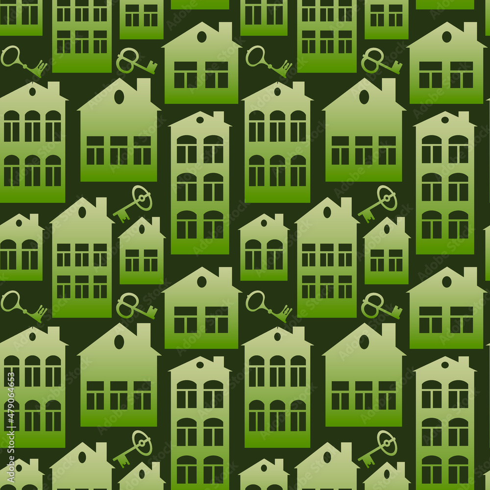 Fototapeta premium real estate (rent or sale) - houses and keys. Design element. architecture, minimalism