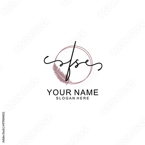 Initial FS beauty monogram and elegant logo design handwriting logo of initial signature