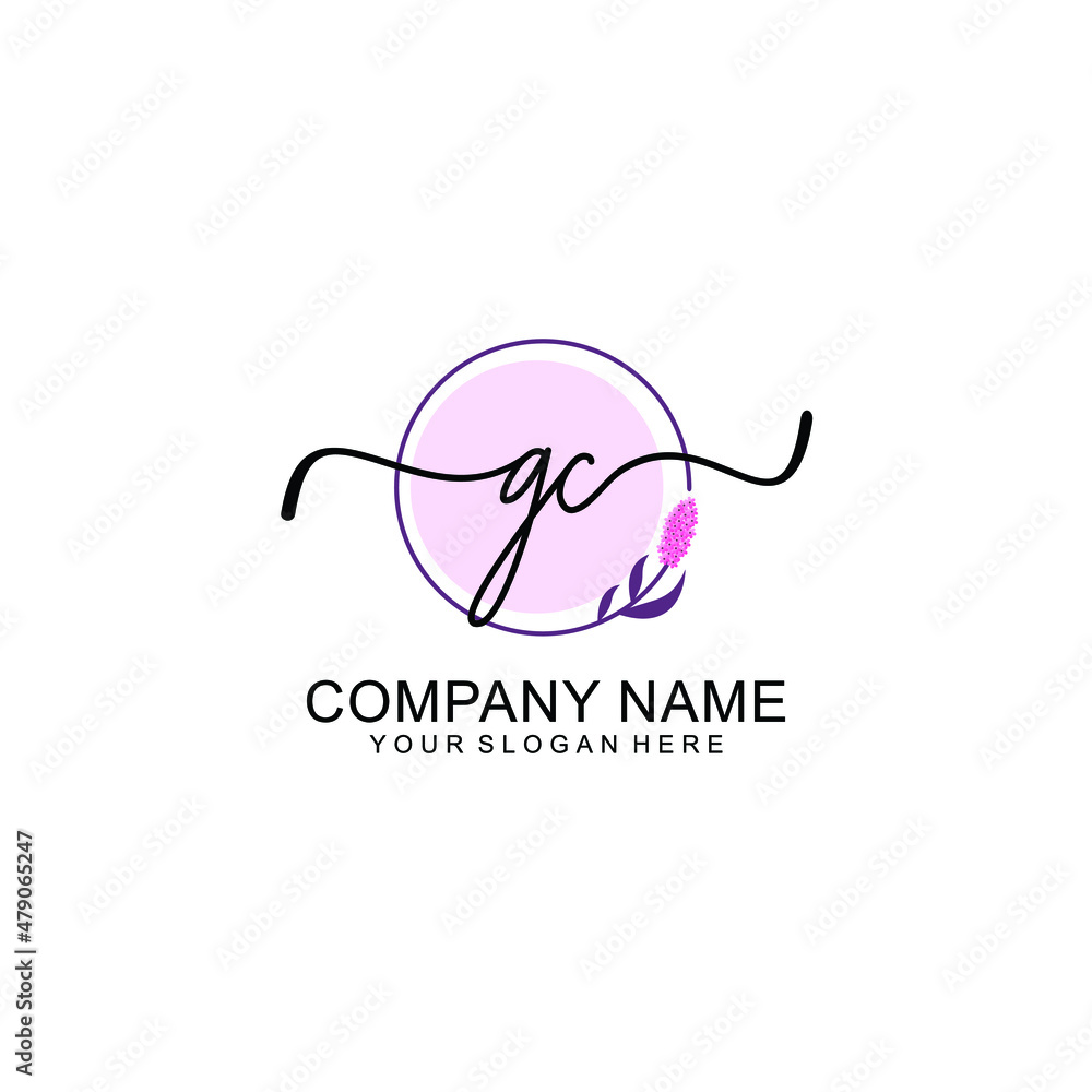 Initial GC beauty monogram and elegant logo design handwriting logo of initial signature Initial GC beauty monogram and elegant logo design handwriting logo of initial signature