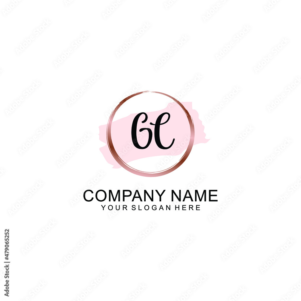 GC Initial handwriting logo vector. Hand lettering for designs