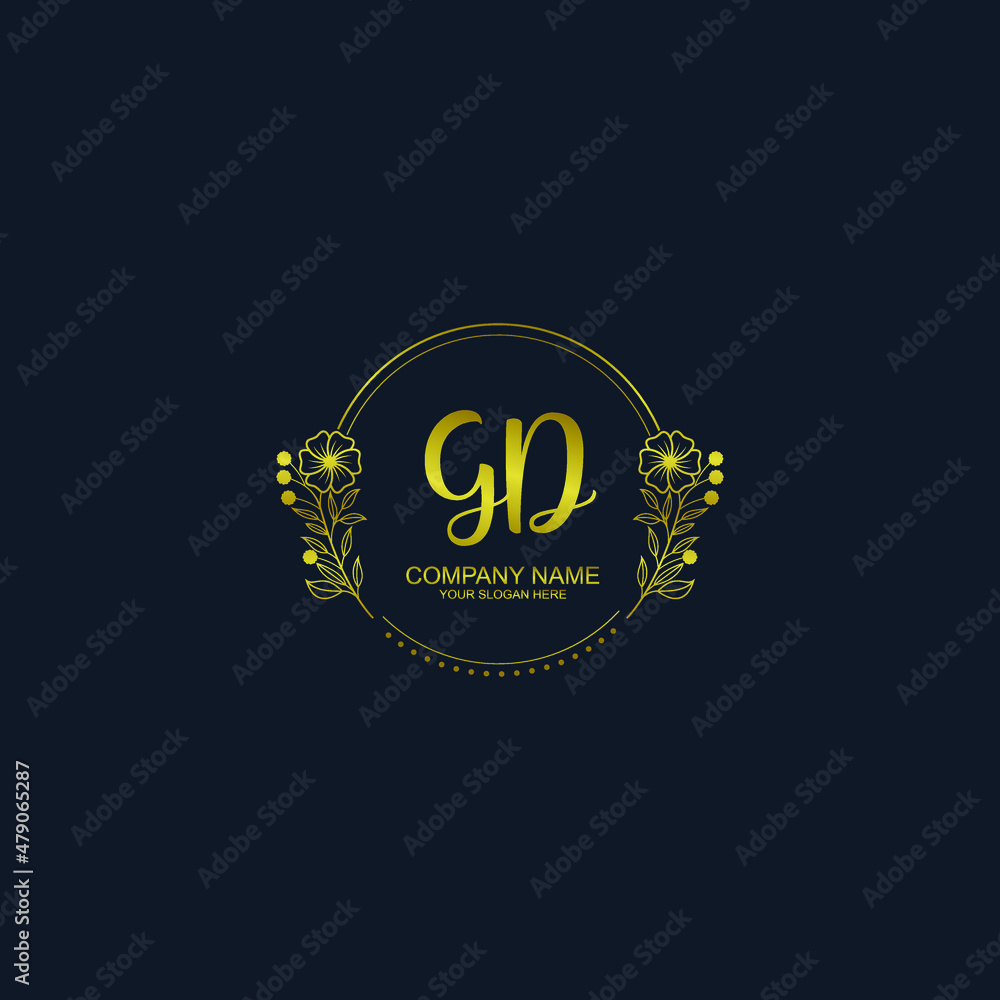 GD initial hand drawn wedding monogram logos GD initial hand drawn wedding monogram logos