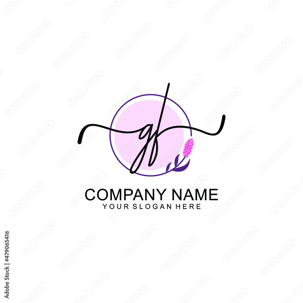 Initial GF beauty monogram and elegant logo design handwriting logo of initial signature Initial GF beauty monogram and elegant logo design handwriting logo of initial signature