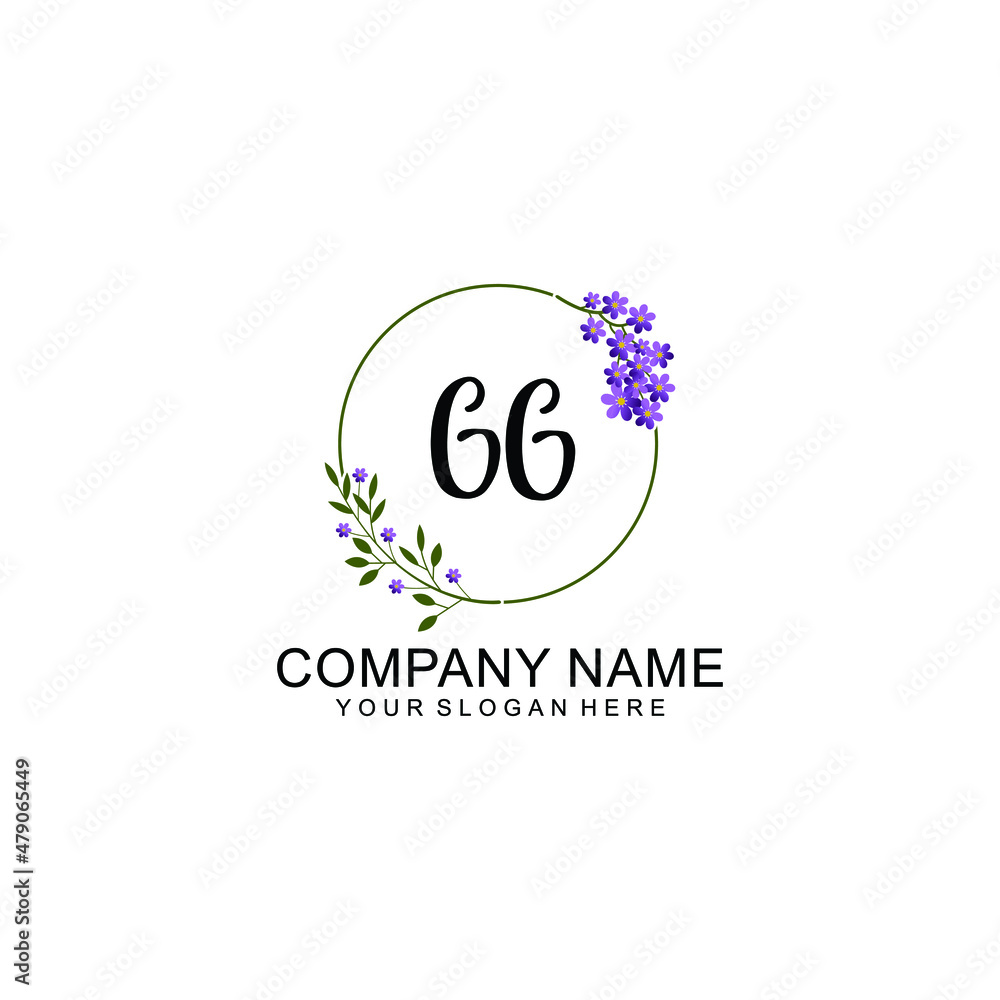 GG Initial handwriting logo vector. Hand lettering for designs