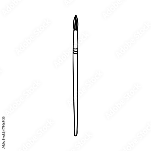 Doodle paint brush icon in vector. Hand drawn paint brush in vector