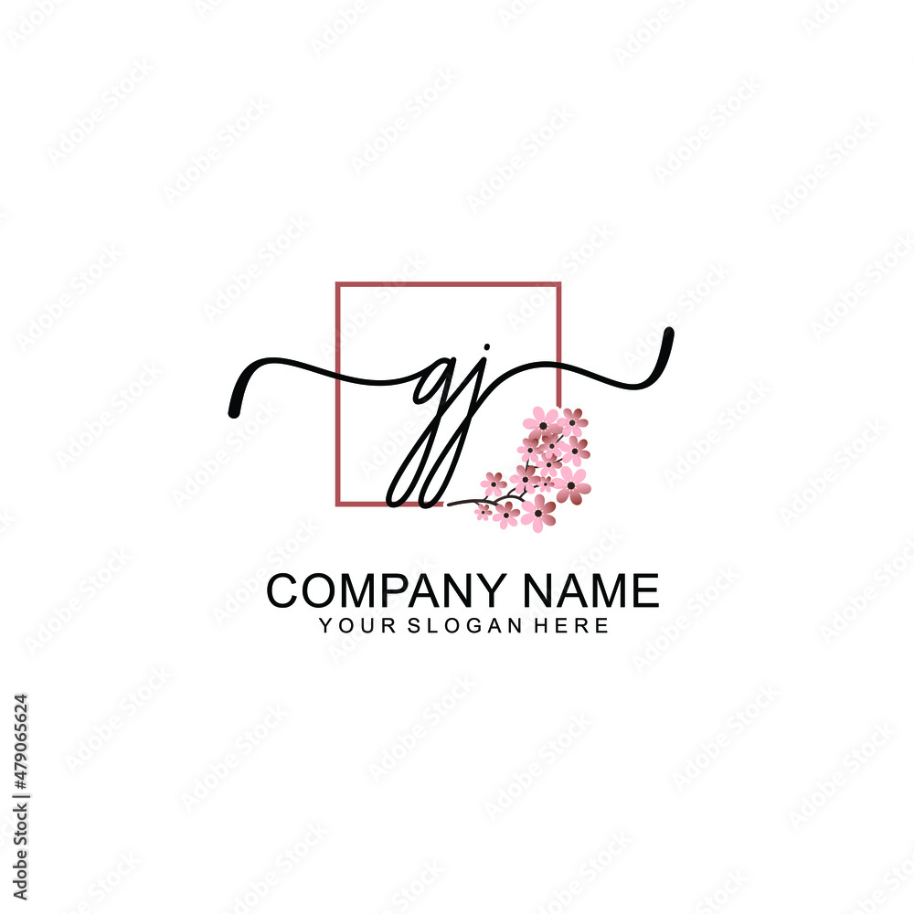 Initial GJ beauty monogram and elegant logo design handwriting logo of initial signature Initial GJ beauty monogram and elegant logo design handwriting logo of initial signature